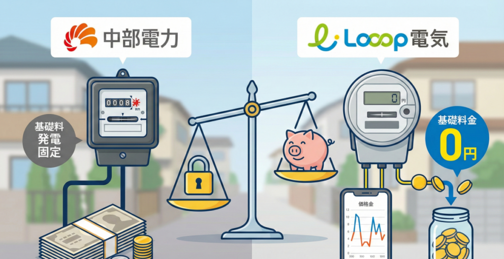 ループ電気と中部電力を徹底比較して見えた家計への影響