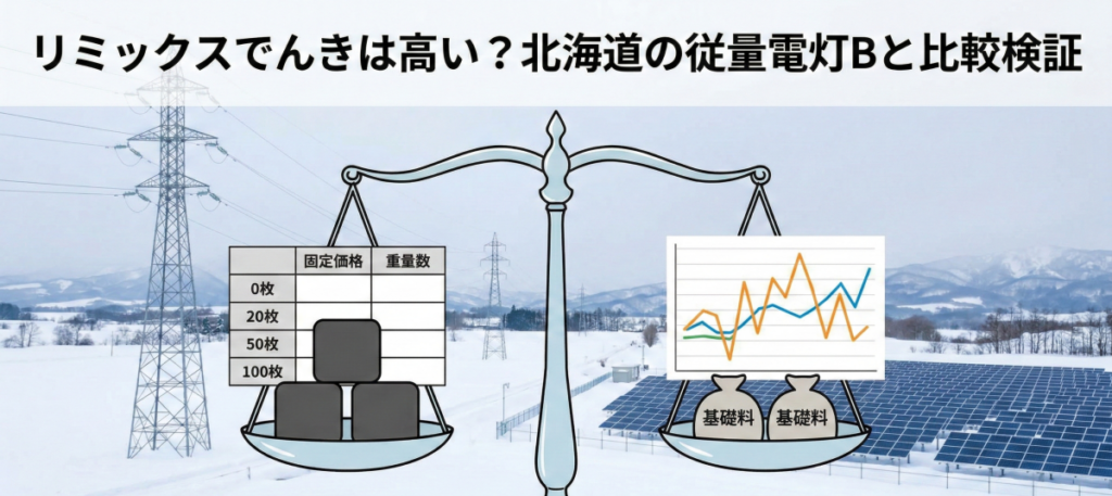 リミックスでんきは高い?北海道の従量電灯Bと比較検証